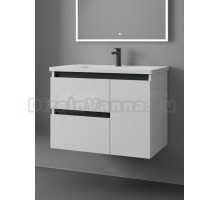 Тумба с раковиной Veneciana Parino 80 подвесная, матовая белая