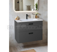 Тумба с раковиной Veneciana Tuscany 60 подвесная, матовый графит