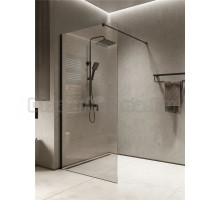 Душевая перегородка Knotlor Velum Crystal WI100 100х200 см, профиль черный, стекло прозрачное
