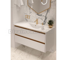 Тумба под раковину без столешницы Sanvit Люксор 2-60 подвесная, глянцевая белая