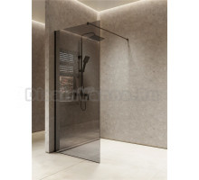 Душевая перегородка Knotlor Velum Onyx WI090 90х200 см, профиль черный, стекло серое