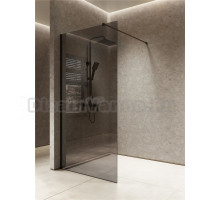 Душевая перегородка Knotlor Velum Onyx WI100 100х200 см, профиль черный, стекло серое