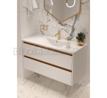 Тумба с раковиной Sanvit Люксор 2-120 подвесная, глянцевая белая