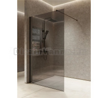 Душевая перегородка Knotlor Velum Onyx WI120 120х200 см, профиль черный, стекло серое