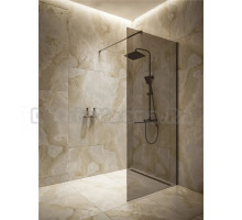 Душевая перегородка Knotlor Velum Onyx WI090 90х200 см, профиль оружейная сталь, стекло серое