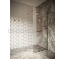 Душевая перегородка Knotlor Velum Ripple WI090 90х200 см, профиль римская бронза, стекло рифленое