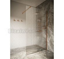 Душевая перегородка Knotlor Velum Ripple WI120 120х200 см, профиль римская бронза, стекло рифленое