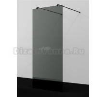 Душевая перегородка Wasserkraft Vechte 60W 60W40MB-TG 120 см, стабилизатор матовый черный, стекло тонированное