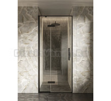 Душевая дверь в нишу Knotlor Shell HDIP0 90х200см, профиль черный, стекло прозрачное