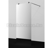 Душевая перегородка Wasserkraft Vechte 60W 60W39MB-MR 90 см, стабилизатор матовый черный, стекло зеркальное