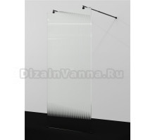 Душевая перегородка Wasserkraft Vechte 60W 60W39MB-FL 90 см, стабилизатор матовый черный, стекло рифленое