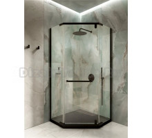 Душевой уголок Knotlor Penta FCD09 90х90 см, профиль черный, стекло прозрачное