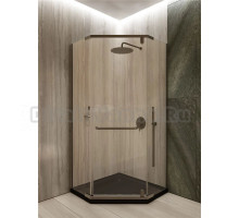 Душевой уголок Knotlor Penta FCD09 90х90 см, профиль оружейная сталь, стекло прозрачное