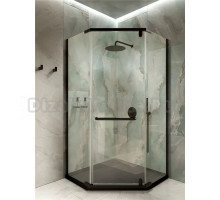Душевой уголок Knotlor Penta FCD10 100х100 см, профиль черный, стекло прозрачное