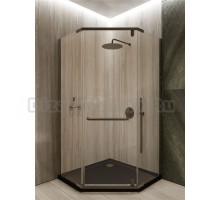 Душевой уголок Knotlor Penta FCD10 100х100 см, профиль оружейная сталь, стекло прозрачное