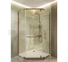 Душевой уголок Knotlor Penta FCD10 100х100 см, профиль римская бронза, стекло прозрачное