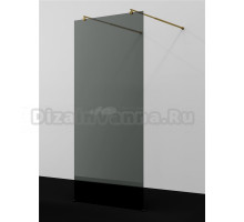 Душевая перегородка Wasserkraft Vechte 60W 60W44BG-TG 100 см, стабилизатор матовое золото, стекло тонированное