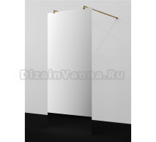 Душевая перегородка Wasserkraft Vechte 60W 60W39BG-MR 90 см, стабилизатор матовое золото, стекло зеркальное