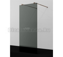 Душевая перегородка Wasserkraft Vechte 60W 60W40RG-TG 120 см, стабилизатор розовое золото, стекло тонированное