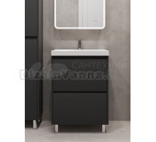 Тумба с раковиной Stella Polar Борнео 70 Люкс напольная, графит матовый