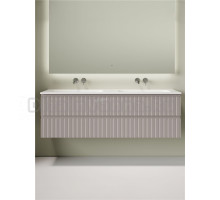 Тумба с раковиной Sancos Snob T 80 doha soft, 2 шт, раковина Ceramicanova Grace CN7023wx с двумя чашами, без отверстий под смеситель