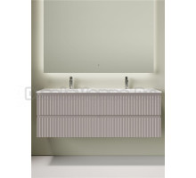 Тумба с раковиной Sancos Snob T 70 doha soft, 2 шт, раковина Ceramicanova Grace CN7022 с двумя чашами, с отверстиями под смеситель