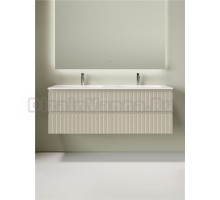 Тумба с раковиной Sancos Snob T 70 beige soft, 2 шт, раковина Ceramicanova Grace CN7022 с двумя чашами, с отверстиями под смеситель