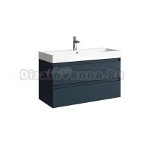 Тумба с раковиной Aqwella 5 stars Geometria 100 подвесная, 2 ящика, серая