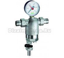 Сетчатый фильтр FAR FA 39F4 34100 3/4" НРx3/4" НР, промывной, латунь, 1 манометр, 100 мкм