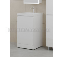 Тумба с раковиной Style Line Батлер Люкс Plus 50 напольная, белый глянец, раковина белая