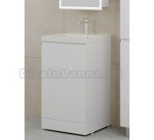 Тумба с раковиной Style Line Батлер Люкс Plus 50 напольная, белый глянец, раковина жасмин