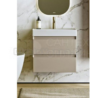 Тумба под раковину без столешницы Aqwella 5 stars Geometria 65 подвесная, 2 ящика, морская дюна