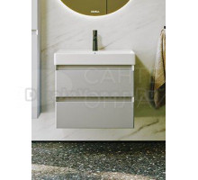 Тумба с раковиной Aqwella 5 stars Geometria 65 подвесная, 2 ящика, серый туман