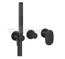 Встраиваемый смеситель для душа и ванны Ravak Spring SG 065.20BL.O2+S черный матовый