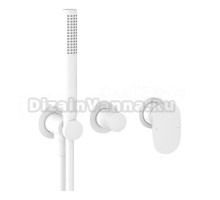 Встраиваемый смеситель для душа и ванны Ravak Spring SG 065.10WHM.O2+S белый матовый