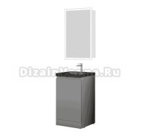 Мебель для ванной комнаты Style Line Батлер Люкс Plus 50 напольная, матовая серая, раковина антрацит