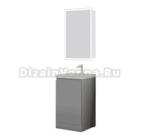 Мебель для ванной комнаты Style Line Батлер Люкс Plus 50 напольная, матовая серая, раковина жасмин