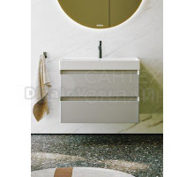 Тумба под раковину без столешницы Aqwella 5 stars Geometria 80 подвесная, 2 ящика, серый туман