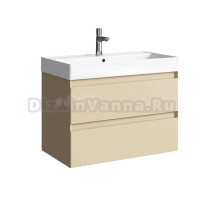 Тумба с раковиной Aqwella 5 stars Geometria 80 подвесная, 2 ящика, морская дюна