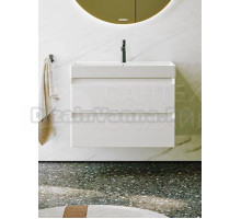 Тумба с раковиной Aqwella 5 stars Geometria 80 подвесная, 2 ящика, белая