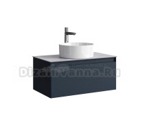 Тумба под раковину со столешницей Aqwella 5 stars Geometria 80 1 ящик, серая, столешница серый камень