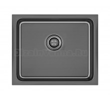 Мойка кухонная Paulmark Vista PM305444-GM вороненая сталь