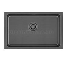 Мойка кухонная Paulmark Vista PM307444-GM вороненая сталь