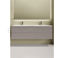 Тумба с раковиной Sancos Snob R 80 doha soft, 2 шт, раковина Ceramicanova Grace с двумя чашами и отверстиями под смеситель CN7023