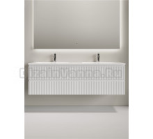 Тумба с раковиной Sancos Snob R 80 bianco, 2 шт, раковина Ceramicanova Grace с двумя чашами и отверстиями под смеситель CN7023