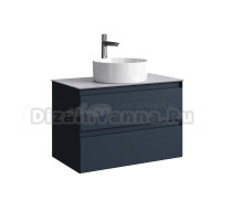 Тумба под раковину со столешницей Aqwella 5 stars Geometria 80 2 ящика, серая, столешница серый камень