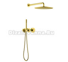 Душевой комплект Timo Saona SX-2359/20SM С ВНУТРЕННЕЙ ЧАСТЬЮ, с термостатом, золото шлифованное
