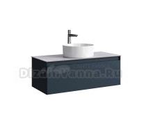 Тумба под раковину со столешницей Aqwella 5 stars Geometria 100 1 ящик, серая, столешница серый камень