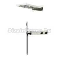 Душевой комплект с термостатом Sancos Linn, с внутренней частью, брашированный никель, PVD покрытие, SC9023BN