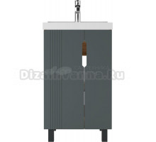 Тумба с раковиной Айсберг Марта 50 напольная, графит, дуб вотан